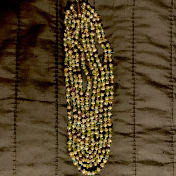 Jewelry - Colorful Real Pearl and Rock Necklace